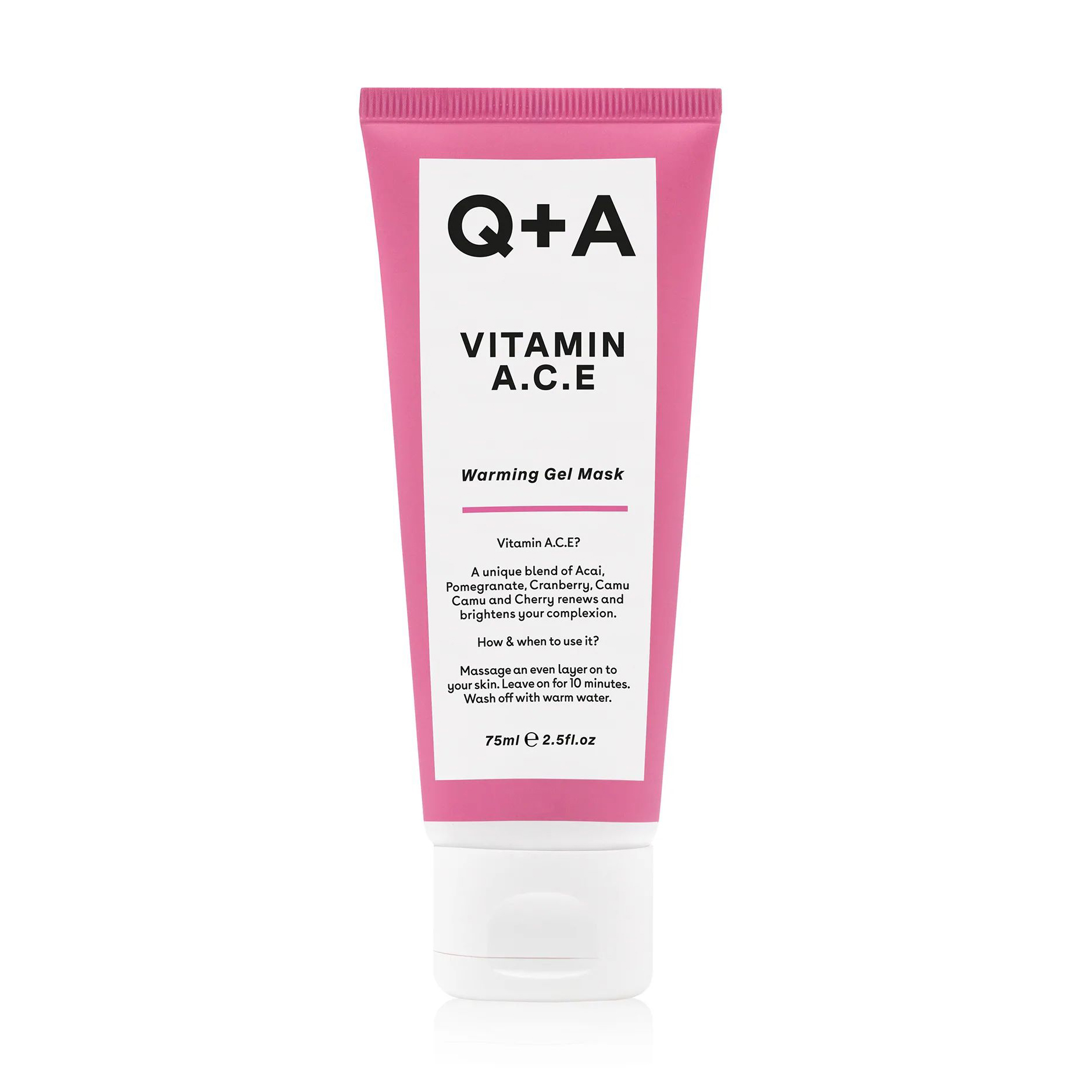 Зігрівальна гелева маска для обличчя Q+A Vitamin A.C.E. Warming Gel Mask з вітамінами A,C,E, 75 мл